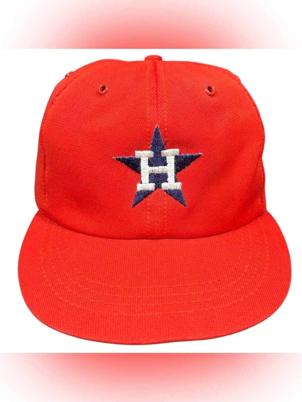 Vintage 80s Houston Astros MLB Baseball Krystal Elastomatic Hat Cap Orange Rare